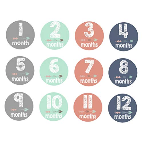 מדבקות חודשיות לתינוק 1-12 מדבקות אבן דרך חודשיות לתינוק ילדה
