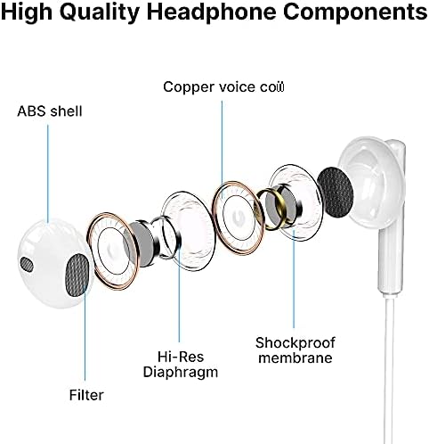 אוזניות אייפון, אוזניות ברק קוויות לאייפון 13 14 12 Pro Max MFI מוסמך אוזניות ברק עם מיקרופון ובקרת