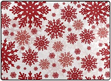 Baxiej שטיחים אזור רך גדול תקציר פתיתי שלג אדום משתלת שטיח פליימאט לילדים חדר משחק חדר שינה סלון 80 x 58 אינץ