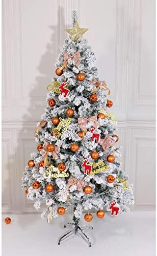 עץ חג המולד המדהים של יומו, יוקרה מלאכותית עץ אורן אורן שלג נוהר עצי חג מולד עם מעמד מתכת, קל להרכבה-300 סמ