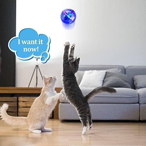 6 חתיכות רוח רפאים ציד חתול כדור הופעל חתול צעצוע כדור תנועה הוביל אור חתול כדורי תנועה חתול כלב אינטראקטיבי