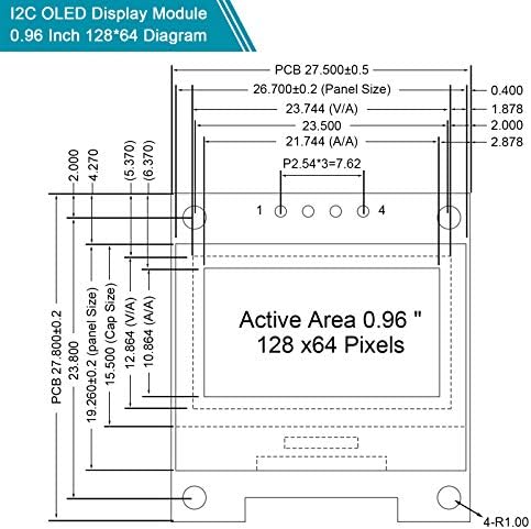 5 חתיכות 0.96 אינץ 'מודול OLED 12864 128x64 Driver IIC I2C סדרתי