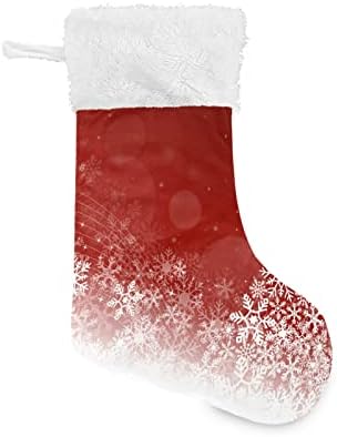 גרבי חג המולד של Alaza תקציר פתיתי שלג עץ קלאסי קלאסי מותאם אישית לקישוטים גרביים גדולים לעיצוב המסיבה של עונת