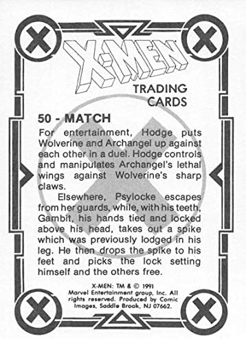 1991 תמונות קומיקס מארוול X-Men Nonsport כרטיס מסחר בגודל סטנדרטי 50 התאמה