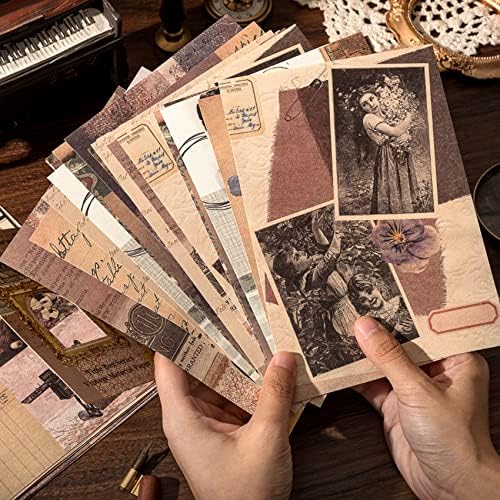 120 גיליונות נייר אלבום וינטג 'לראבון כדורים יומן יומן אספקת עבודות נייר עתיקות מגזרת גזרת נייר קולאז