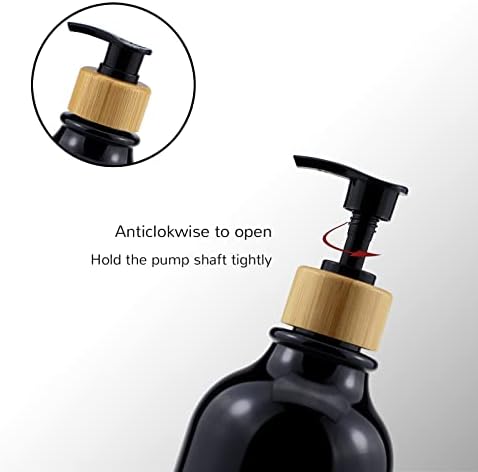 מתקן שמפו למקלחת - Kimqi 16oz לשימוש חוזר של שמפו שחור מרכך שטיפת גוף מתקן עם תוויות - 3 יחידות