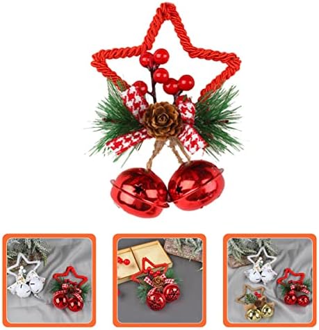 תליון עץ חג המולד חג תליית דלת עבור חג המולד פעמון חמש-אספקת כוכב דקורטיבי קישוט פעמוני קישוטי מחודדת מיני
