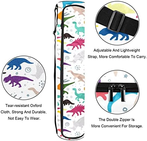 דינוזאורים צבעוניים דפוס יוגה מחצלת תיק עם רצועת כתף יוגה מחצלת תיק חדר כושר תיק חוף תיק