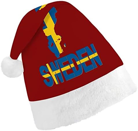 שוודיה מפת דגל חג המולד כובע סנטה כובע מצחיק חג המולד כובעי חג מסיבת כובעי עבור נשים / גברים
