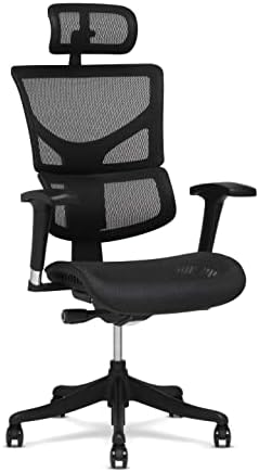 כיסא אקס 1 כיסא משימות יוקרתי, רשת גמישה שחורה עם משענת ראש-מושב משרדי ארגונומי / תמיכה מותנית משתנה