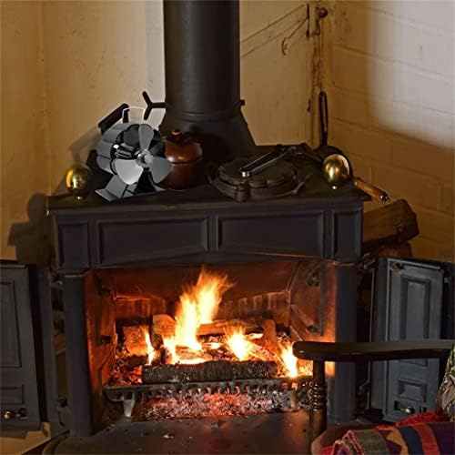 3 להב אח מאוורר יעיל אילם חום להב תנור מאוורר מופעל יומן עץ צורב שקט מאוורר