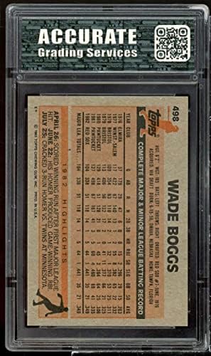 כרטיס טירון Wade Boggs 1983 Topps 498 AGS 8 ננומטר/MT