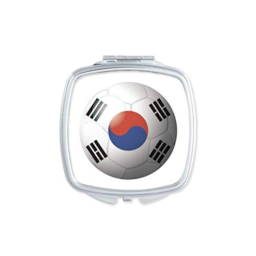 קוריאה לאומי דגל כדורגל כדורגל מראה נייד קומפקטי כיס איפור כפול צדדי זכוכית