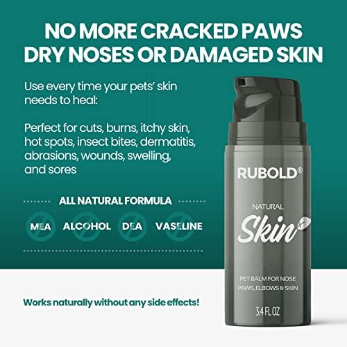 רובולד טיפוח עור טבעי לכלבים-מזור לכפות כלבים וטיפול בגירוי בעור כלבים לעור יבש לכלבים-קרם לחות וקרם מגן-קרם
