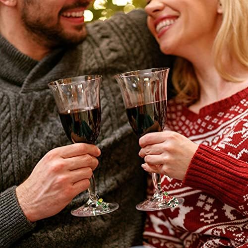 גנרי יין זכוכית קסמי טבעות חג המולד יין תליון טבעת עשה זאת בעצמך יין לשתות תגיות קישוטי עבור שמפניה קוקטייל