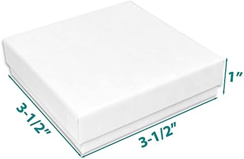 100 - חבילה 33 כותנה מלא קרטון נייר תכשיטי קופסא מתנת מקרה-מט לבן