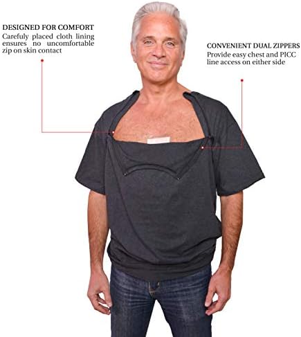 בהשראת נוחות גברים של הכימותרפיה יציאת גישה חצי שרוול חולצה עם מיקוד כפול גישה