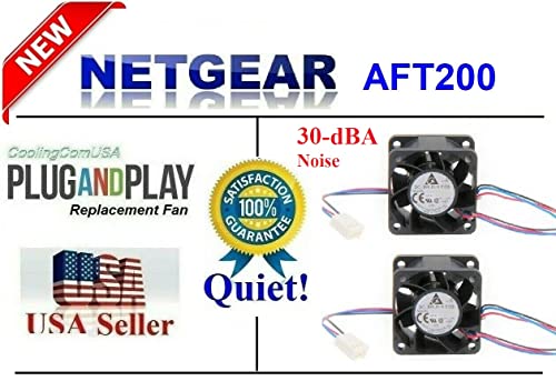 מאווררי החלפת גרסה שקטה 2x. תואם ל- NetGear M7300-24XF AFT200