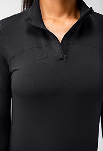 חולצות אתלטיות רבע-שרוול ארוכות של Lavento נשים-חולצות אתלטיות ארוכות שרוול תרמי מרופדות מרופדות