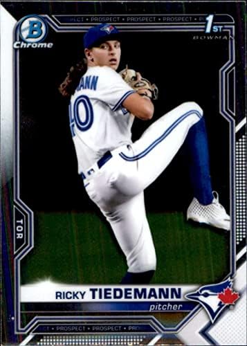2021 דראפט כרום באומן BDC-89 Ricky Tiedemann RC טירון טורונטו בלו ג'ייס MLB כרטיס מסחר בייסבול