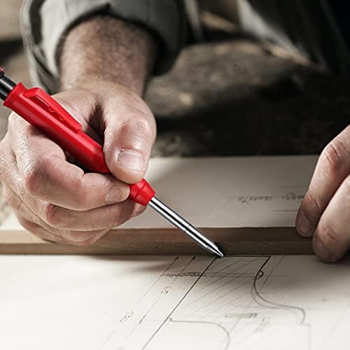 עפרונות נגר מכניים של פטלאי, סט עפרונות בנייה, מילוי מוצק ארוך חור עמוק סמני עיפרון בעבוד