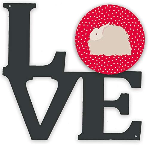 אוצרות קרוליין 5386 וולוו פלאפי אנגורה ארנב אהבה מתכת קיר יצירות אמנות אהבה, אדום,