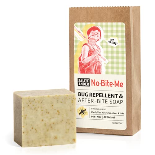 Sallyeander Sallye Ander No -Bite -Me Soap - סבון דוחה באגים וחרקים - בר 1 - בטוח לילדים ותינוקות - דוחה יתושים,