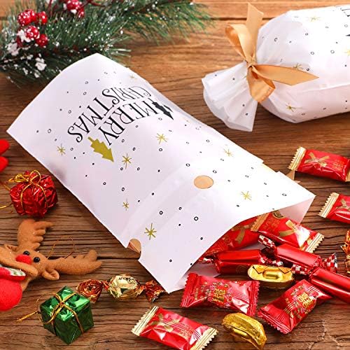 פרנדה 30 חבילות לטפל שקיות עם שרוך סוכריות שקיות, פלסטיק לטובת תיק שרוך קוקי שקיות עבור חג המולד מסיבת