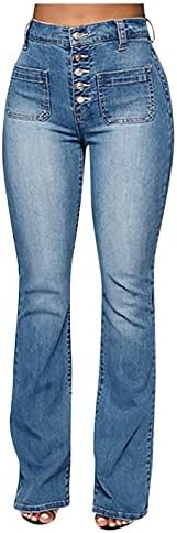 מכנסי ג'ינס קרועים לנשים, Uofoco, סגנון y2k בסגנון פעמון דקיקים נמתחים שחור וכחול שקיק תחרה מדפיס