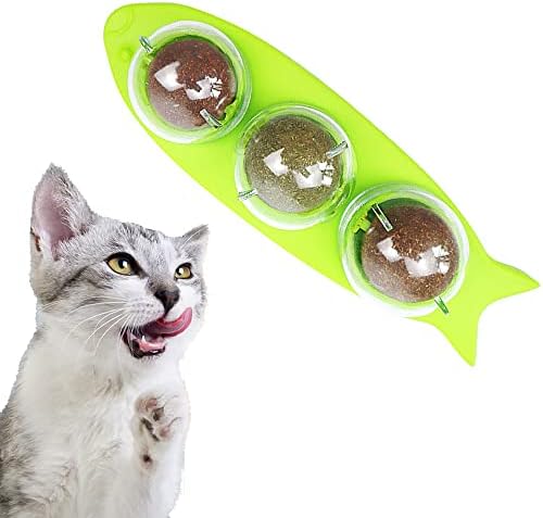 צעצועים לחתול קיר קיר 3 PCS צעצוע כדור חתול, צעצועי קיטי אכילים לחתולים ללקק, צעצועי לחסוך חתלתולים בטוח