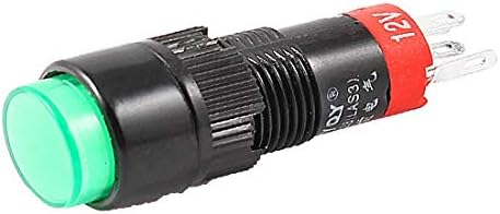 חדש LON0167 DC 12V SPDT 5 מסוף אור ירוק אור לחיצה על כפתור כפתור (DC 12V SPDT 5 - מסוף - כורזים