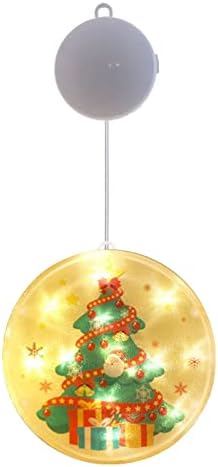 קישוטי חלון חג המולד המופעלים על סוללה עם סוללה עם אורות פראיירים LED מוארים לחג המולד עץ חג מן חלון