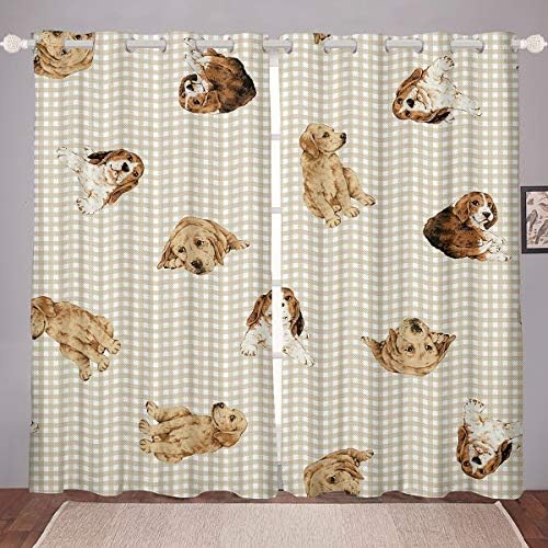 ארוזברידלי גורים וילון כלבים לוחות רקע בדוק וילונות חלון לילדים בנות בנות בני נוער חיות מחמד טיפולי חלון חיות
