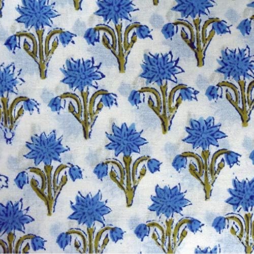 כחול כהה הודי יד בלוק בוטי הדפסת בד על ידי חצר טהור כותנה טבעי צבע תפירת מלאכת תפירת שמלות חומר