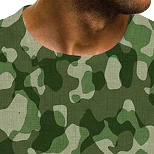 Maiyifu-GJ Camo's Camo's Carwneck חולצת טריקו אתלטית הסוואה נמתחת חולצות שרוול קצר