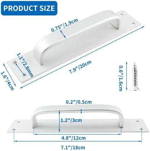 Jiozermi 2 חבילה ידית דלת אסם הזזה, ידית דלת שער בגודל 7.9 אינץ