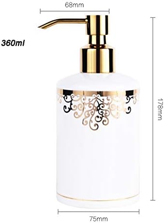 יואויאושופ סבון מתקן לבקבוק קרם קרם קרם סבון מתקן סבון, חרסינה, אביזר אמבטיה, חרסינה, לבן, 17.8 x 7.5 x 6.8