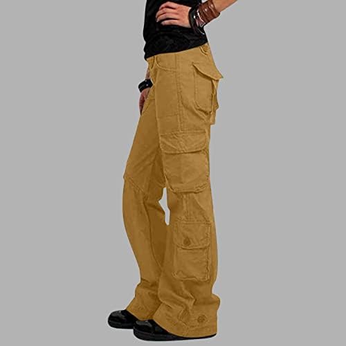 מכנסי מטען של נשים, מכנסי מטען רחבים נשים עם כיסים מכנסי רגל רחבים