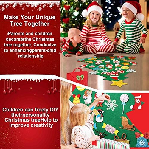 עץ חג המולד של DIY משומש עם קישוטים נצנצים של 30 יחידים, עץ חג המולד של 3.5 רגל מוגדר לפעוטות, מתנות חג המולד