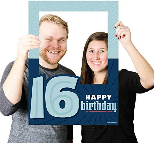 נקודה גדולה של אושר ילד יום הולדת 16 - שישה עשר מסיבת יום הולדת Selfie Booth מסגרת תמונה ואביזרים