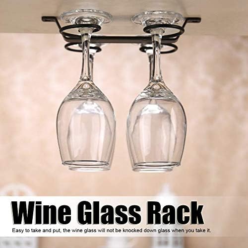 קולב זכוכית יין של Famkit, מתלה זכוכית עם 4 ווים מתלה כלי גזע מתחת למחזיק זכוכית ארונות לעיצוב מטבח