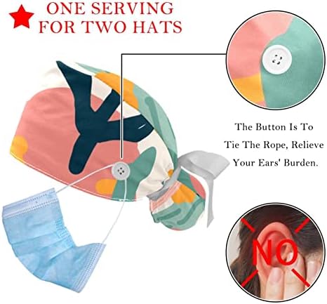 נבטי שעועית כובע עבודה מתכוונן עם מחזיק קוקו, 2 חבילות כובע כובע כובע כובע לגברים ונשים, גודל אחד