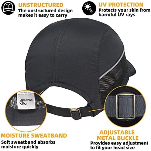 50 + שמש הגנת כובע, מהיר יבש בייסבול כובע נייד מתכוונן חיצוני ספורט כובעים לגברים, נשים