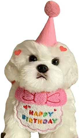 ציוד למסיבות יום הולדת של FladorePet, כובע יום הולדת לילדה לילדה, כובע יום הולדת לבנדנה לכלבים וחתולים