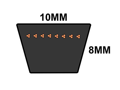 D&D PowerDrive XPZ812 V חגורה, 10 ממ x 812 ממ, חתך חגורת XPZ, אורך 812 ממ, גומי