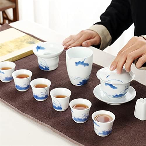 Genigw לבן חרסינה יצירתית צבוע ביד קונג פו סט תה קערה קערה כוס תה קרמיקה סט שלם סט שלם