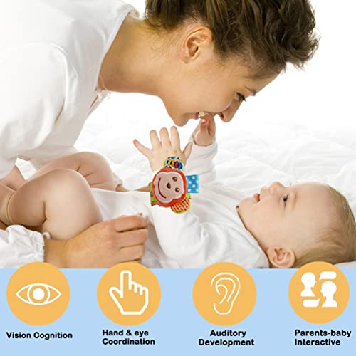 תינוק תינוקות יד רעשן גרבי צעצועים לתינוקות 0-3-4-5-6 חודשים, יילוד חושי צעצועי 0-3 חודשים, ילד ילדה התפתחותית