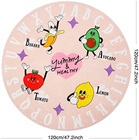 שטיח ילדים עגול, מחצלת חלל חינוכית גדולה הניתנת לכביסה במעגל רך, מחצלת רצפת תינוק קריקטורה חמודה החלקה לחדר