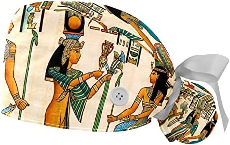כובע עבודה עם כפתורים רצועת הזיעה עניבת כובעי בופנט, אמנות וינטג 'שבטי אתני מצרי עתיק