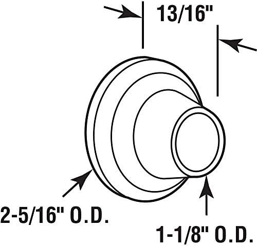 קו פריים קו J 4540 עצירה קיר-מגן על קירות מפני נזק ידית הדלת-2-5/16 אינץ 'בקוטר נירוסטה כיסוי עם פגוש גומי עגול
